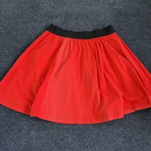 Vintage River Stone Skirt Womens Medium Red Cotton Skater Mini Elastic Waist